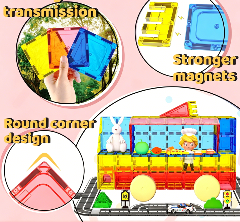 Magnetic Tiles - Road Set, Magnetic Building Blocks