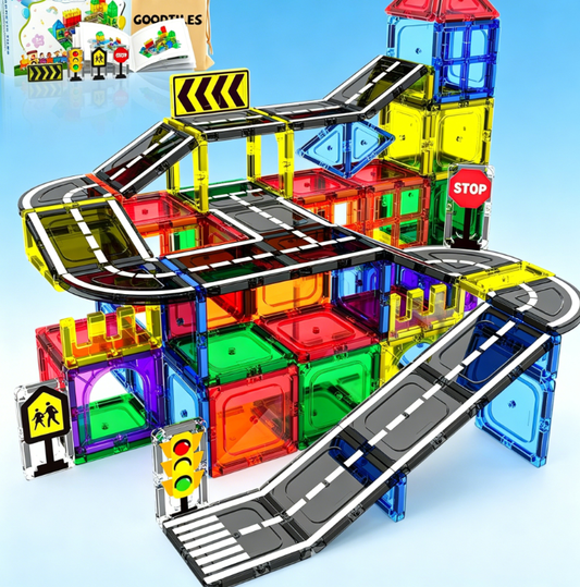 Magnetic Tiles - Road Set, Magnetic Building Blocks